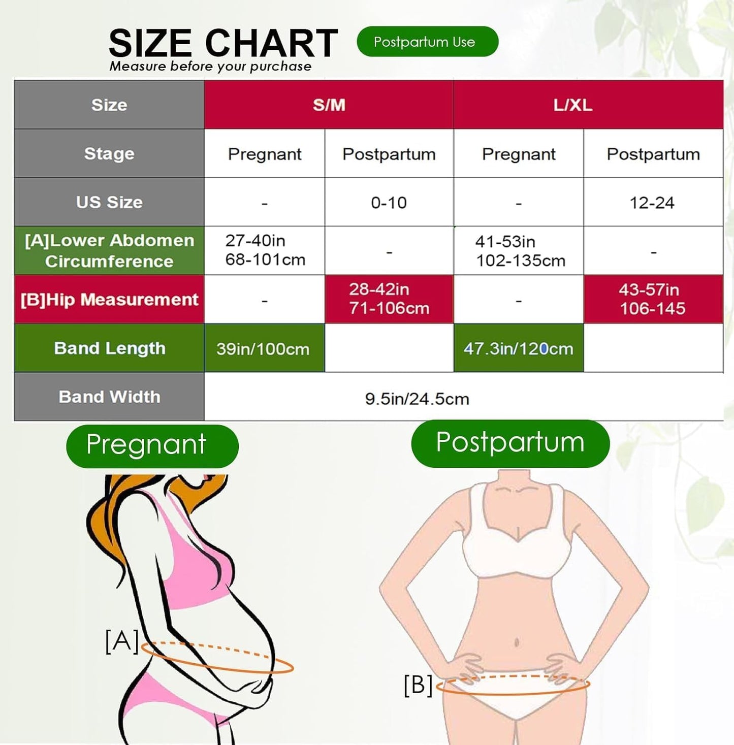MAMODY Postpartum Belly Wrap, Postpartum Belly Band, Abdominal Binder (Polyester Made with Bamboo Charcoal Fiber),S/M