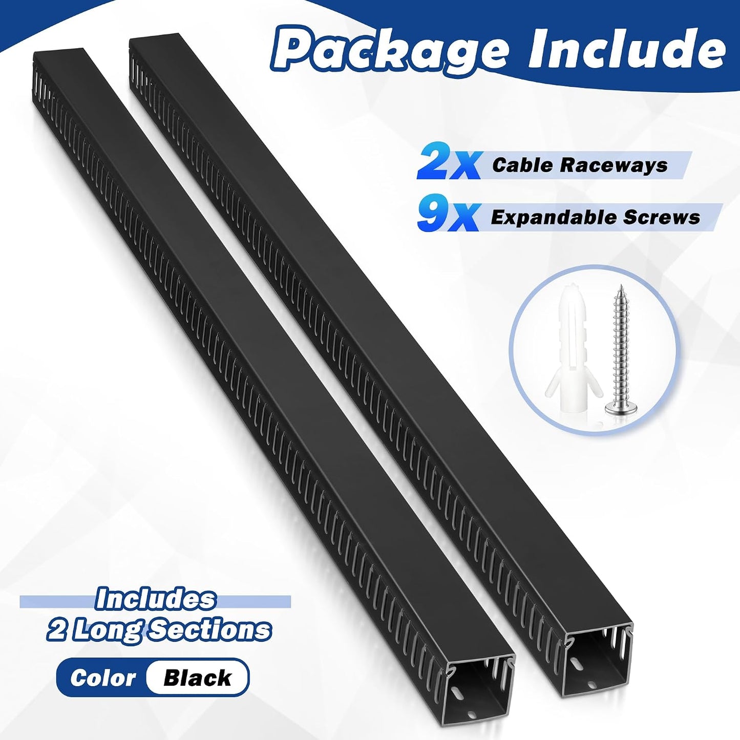 ZhiYo 2x2in Cable Raceway, Server Rack Cable Management Under Desk Cord Organizer, Electrical Safe PVC Cable Hider Open