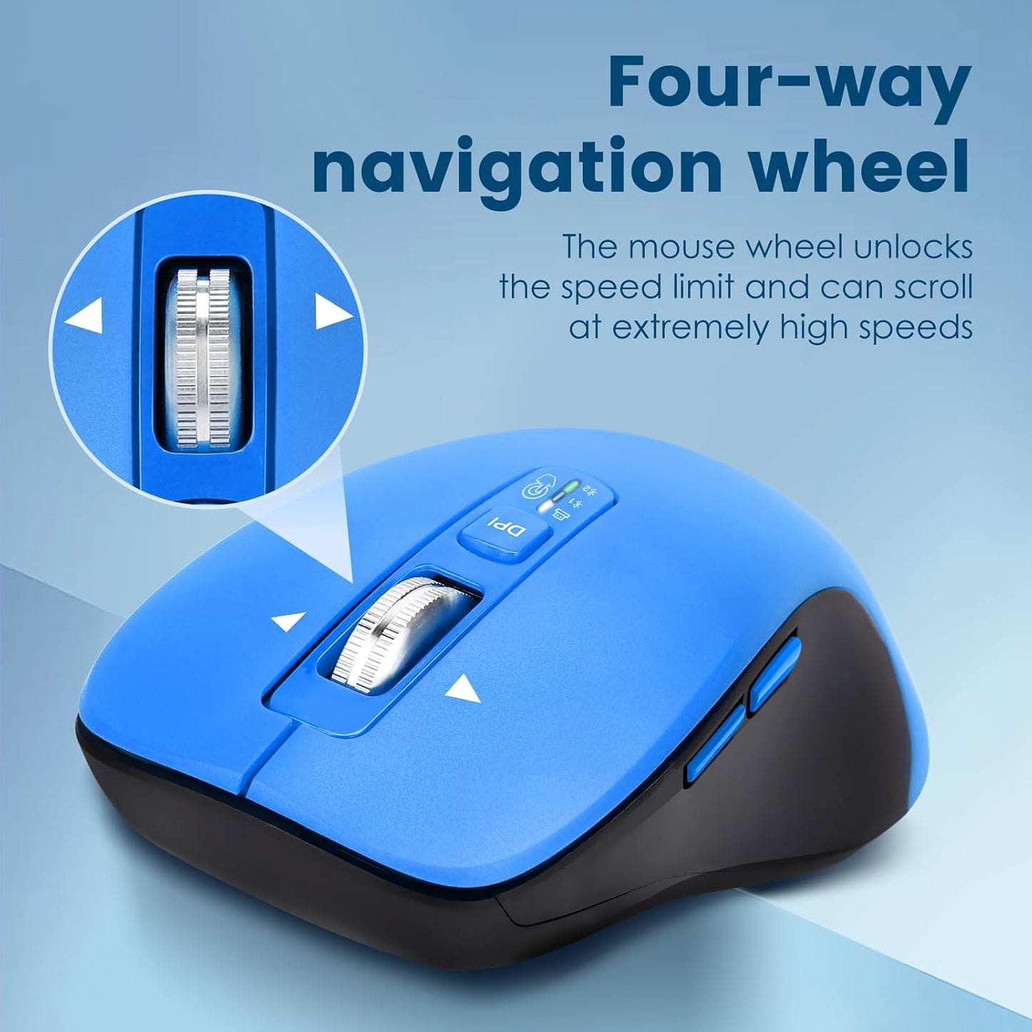 CITLLA BT1 BT2), 4-Way Wireless Bluetooth Mouse (USB + + Full Size, Scrolling, Multi-Device Silent Mouse for Computer