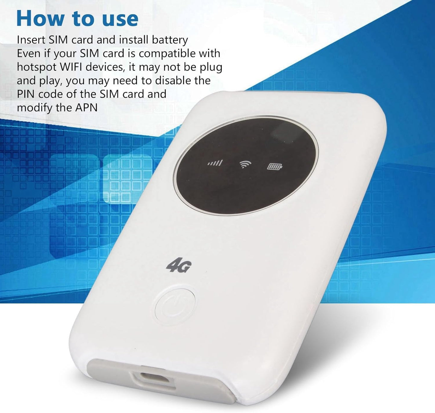 4G 300Mbps 5G 10 3200MAh EBTOOLS LTE USB Modem, Unlocked Mobile Router with Users, Travel Portable Hotspot Built