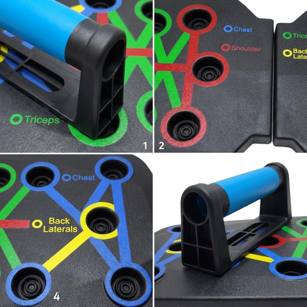 Muxiyilu Push Up Board for Home Workout, Multifunctional 28 in 1 Foldable Pushup Station with Non-Slip Mat, Resistance Bands & Storage Bag. Perfect All-in-One Strength Training Equipment for Chest, Arms, Core, and Back, Compact Gym Gear for Men & Women