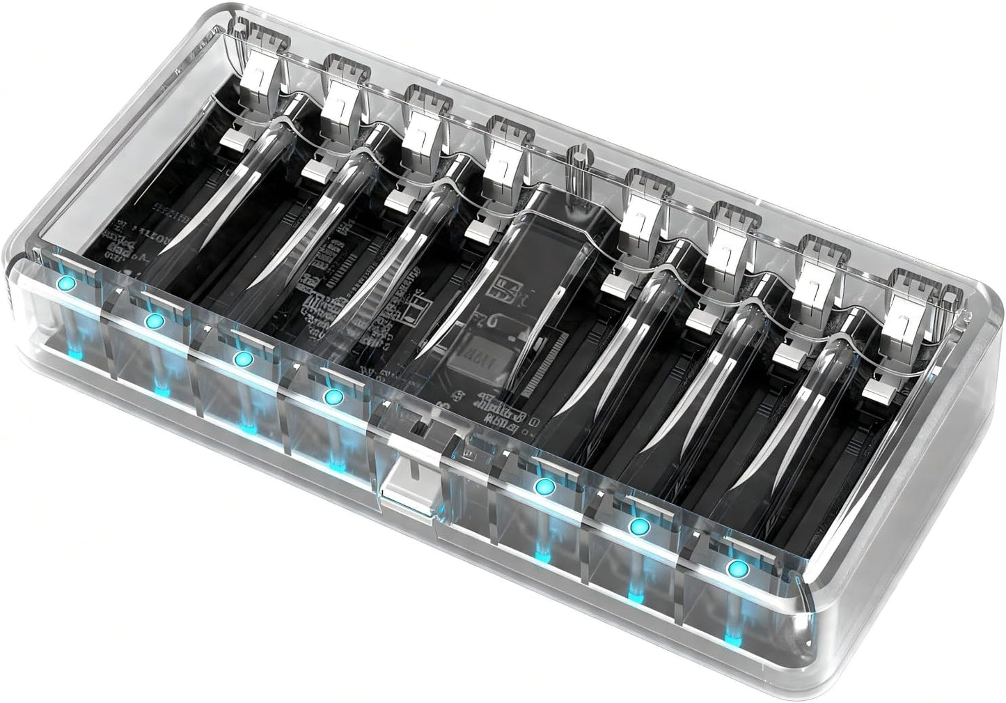 BEVIGOR 8 Rechargeable AA Batteries Charger, Bay AA AAA Battery Charger, Independent Slot Charger with LED Light