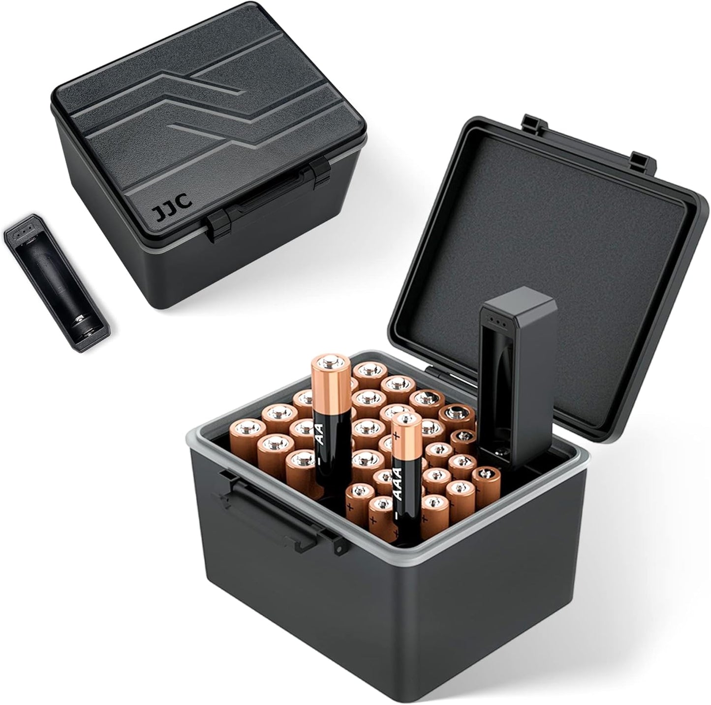JJC 20 14 AA AAA Battery Case Holder for Double A Battery and Triple A Battery with Removable Battery Tester