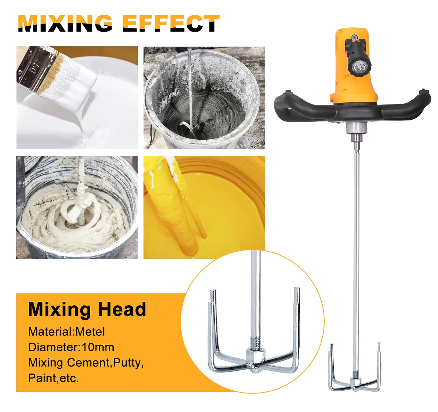 "Meticuloso Concrete Trowel with Extension Rod, Concrete Mixer, Wall Smoothing Polishing Machine and Bull Float, 48''x12'' Concrete Float, Stainless Steel Concrete Bull Float Kit"