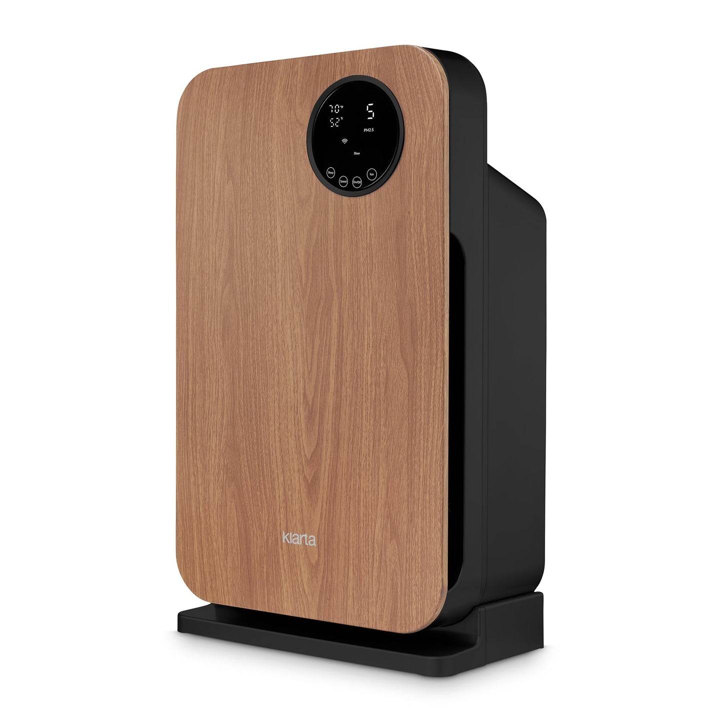Klarta Air Purifier for Home - HEPA Smart WiFi App - Ultra Quiet 20 dB - Removes Allergens, Smoke & Odors - 99.97% Particle Filtration - Up to 1237 ft² - Klarta Forste Wood Black