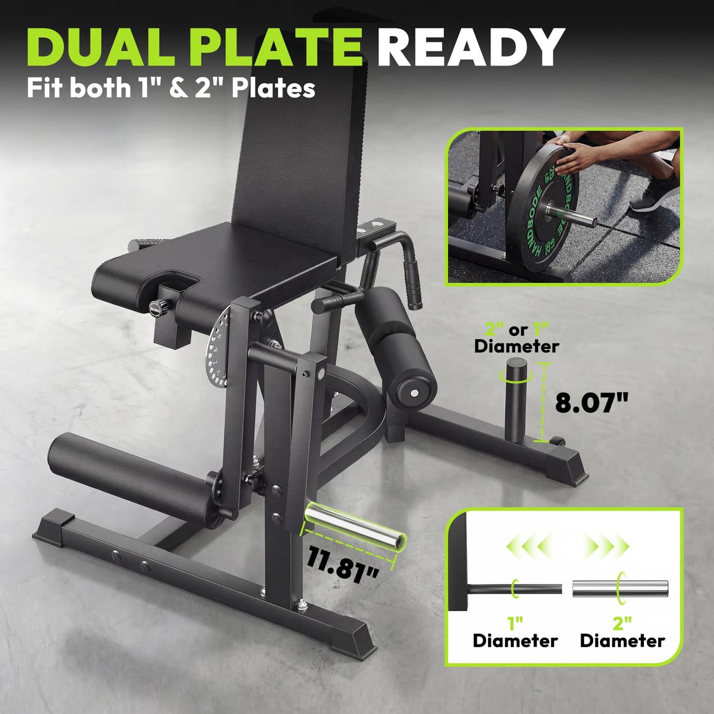 HANDBODE Leg Extension and Curl Machine, 800 lb Adjustable Leg Exercise Machine, Seated Leg Press Extension and Lying Hamstring Curl Machine for Home Gym, Leg Workout Equipment Fits 1'' and 2'' Plates