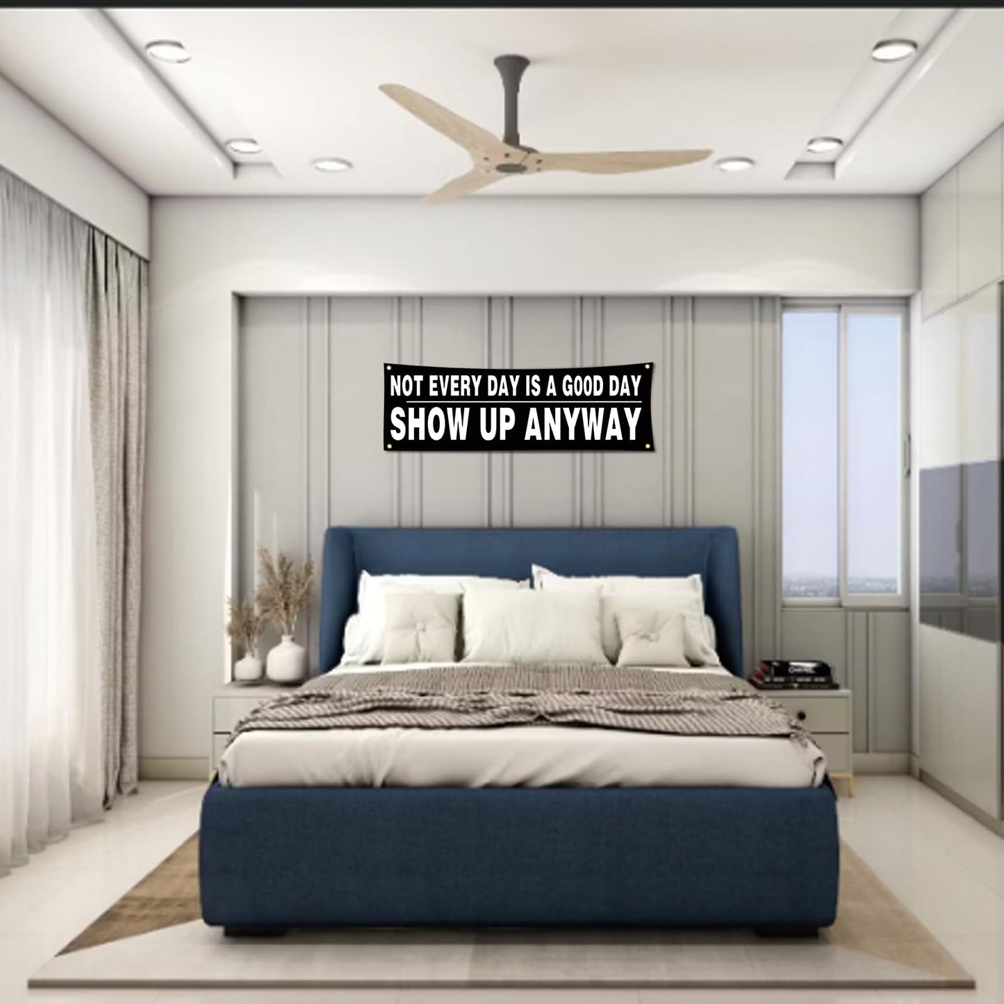 Lyeedoom Motivational Gym Cool and Stylish Encouragement Banner Tapestry - Inspire Your Workout Willpower and Keep Your Mind Focused - Perfect Flag Decoration for Gyms, Garages, Dorms, and Offices