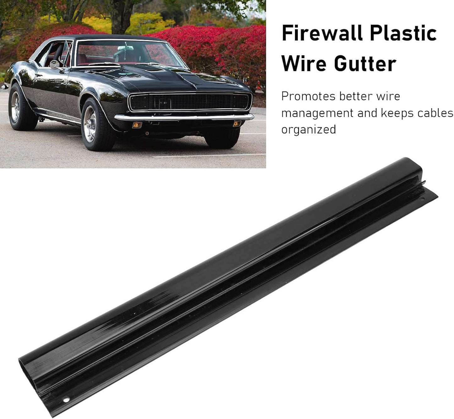 EVGATSAUTO 13in 1965-1972 Firewall Plastic Wire Duct Gutter Scratch Wiring Harness Channel with Screws Replacement