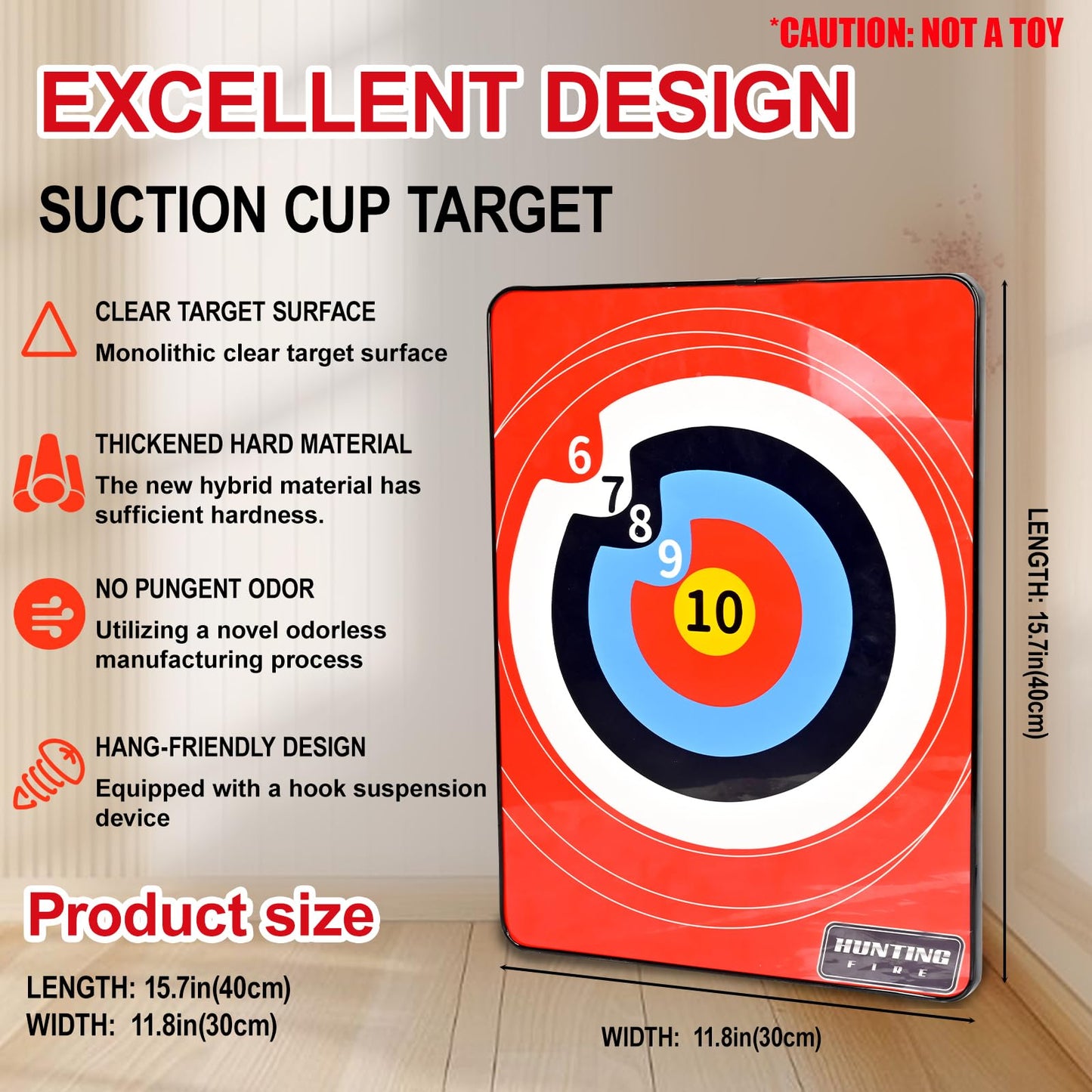 FENJANER Archery 16'' Arrow Target - Suction Targets for Bow and Arrow Set, Shooting Hunting Training Hard Target, for Indoor Outdoor Archery Shooting Play Sport Gift, Adult Training Equipment