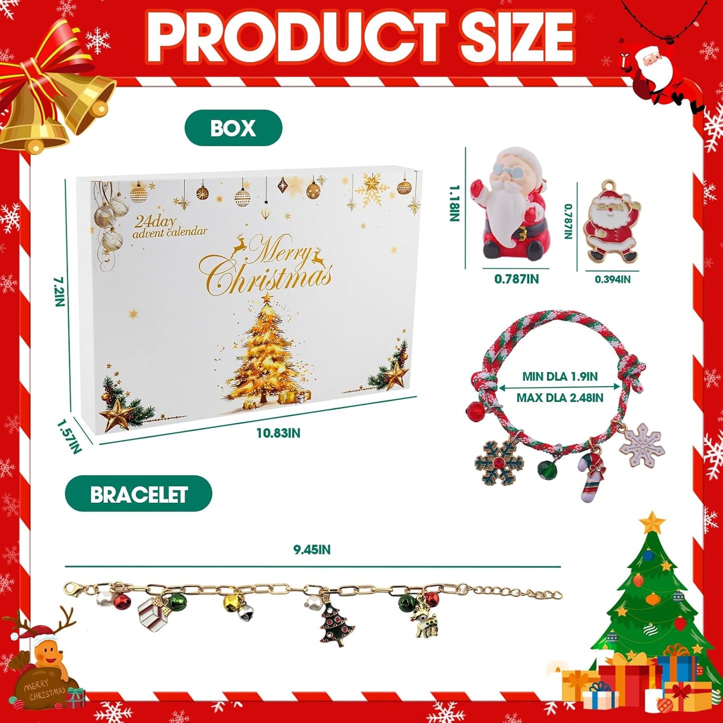 Skiennix Christmas Advent Calendar Bracelets - 24 Days of Fun Countdown | 14 Collectible & 10 DIY Jewelry Kits for Teens & Kids