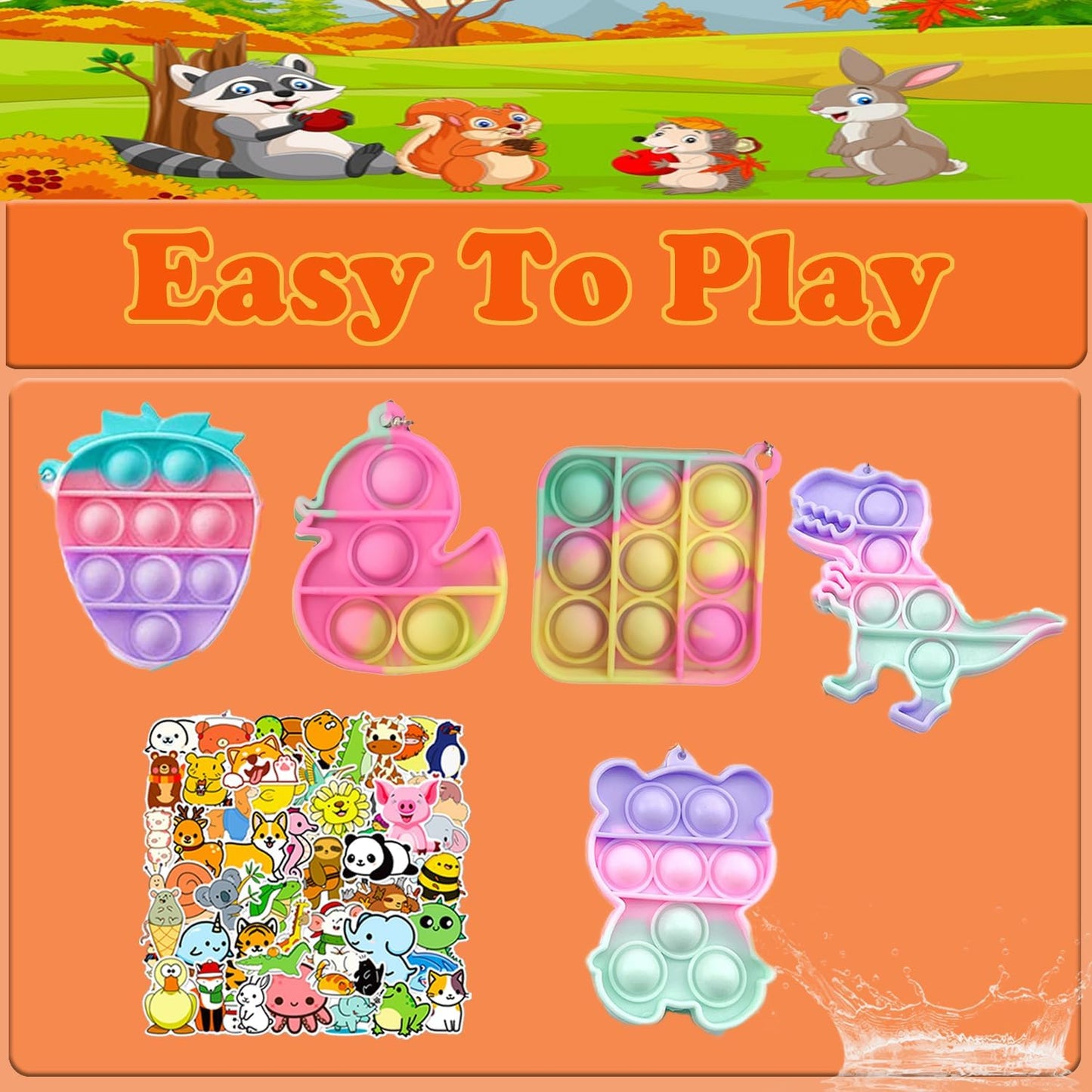 Pop Fidget Treasure Box Toys - 118 Pcs Party Favors for Kids | Goodie Bag Stuffers & Carnival Prizes for Ages 4-12