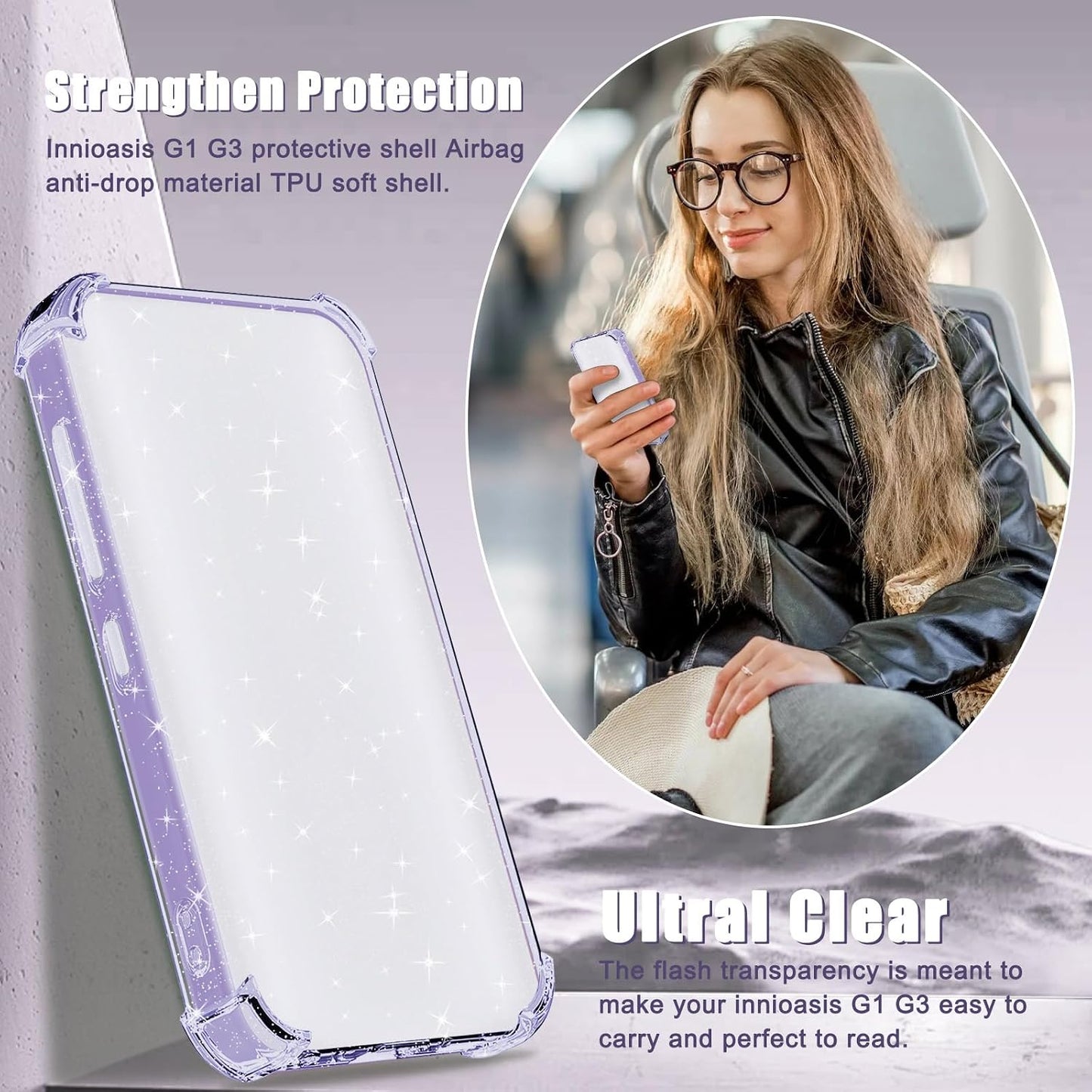 Aippdo G1 G3 Mp3 Mp3 4.0 inch Case for innioasis Player,TPU Clear Case for Player Anti-Scratch Shock Absorption Cover