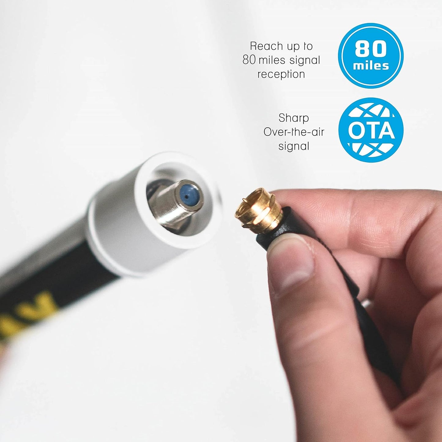 Magic Stick TV 80 20ft Antenna for Smart TV Indoor - Max HD Digital Outdoor Model Antenna for Local Channels, Signals