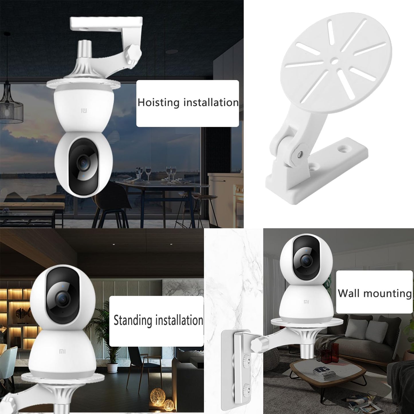 UtySty 2 Pack Home Security Camera Bracket Wall Mount Holder Dome Camera Ceiling Adhesive Non Screw Stand for Security