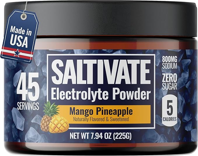 Electrolyte Powder Mango Pineapple - Zero Sugar, Keto, Stevia, Sodium, Potassium, Magnesium - 45 Servings