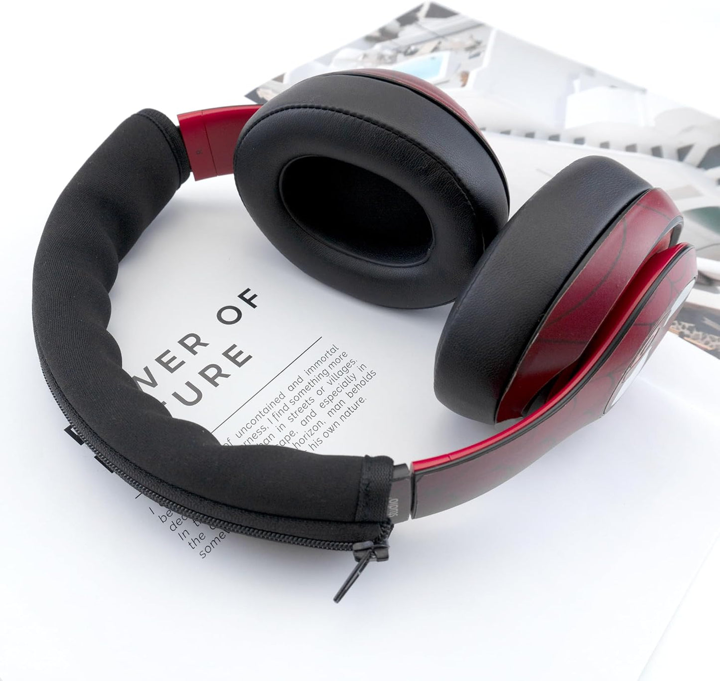 BlingKingdom Zippered Headband Cover for Headphones - Black