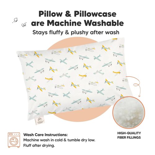 KeaBabies Toddler Pillow - Jumbo 14x20 Soft Organic Cotton | Machine Washable for Travel & Toddler Bed Set