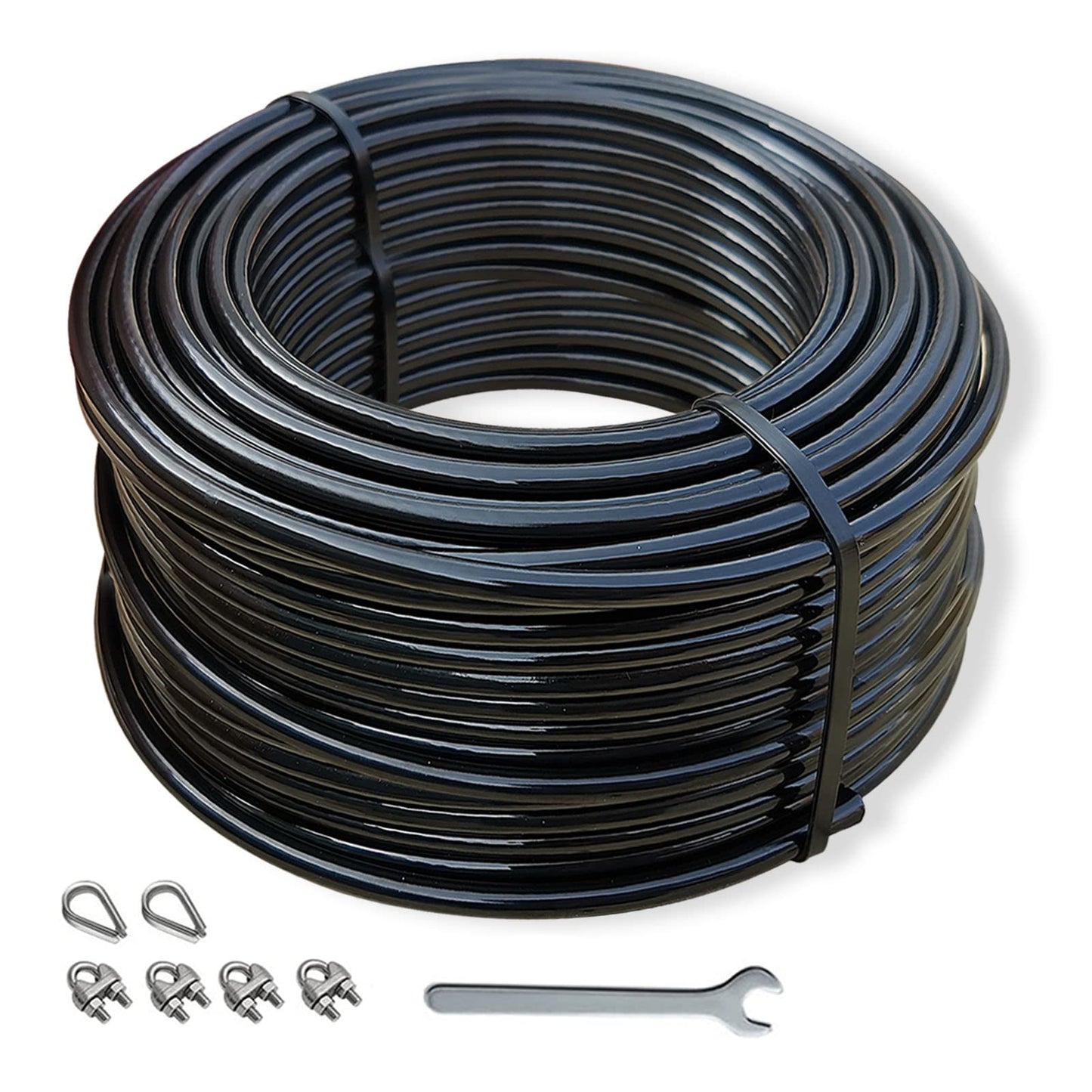Fitness Pulley Cable, Home Gym Replacement Cables for Cable Machines, 5mm Steel TPU Coated, 65.6/98.4 Ft Wire Rope for Pulley System Gym (98.4 Feet)