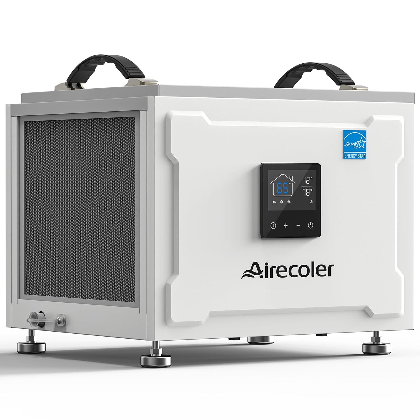 Airecoler 70 Pints Energy Star Commercial Dehumidifier with Drain Hose, Compact Crawl Space Dehumidifiers for Basement and Home, Built-in Remote Control, Auto Defrost | Airecoler Stellar S10