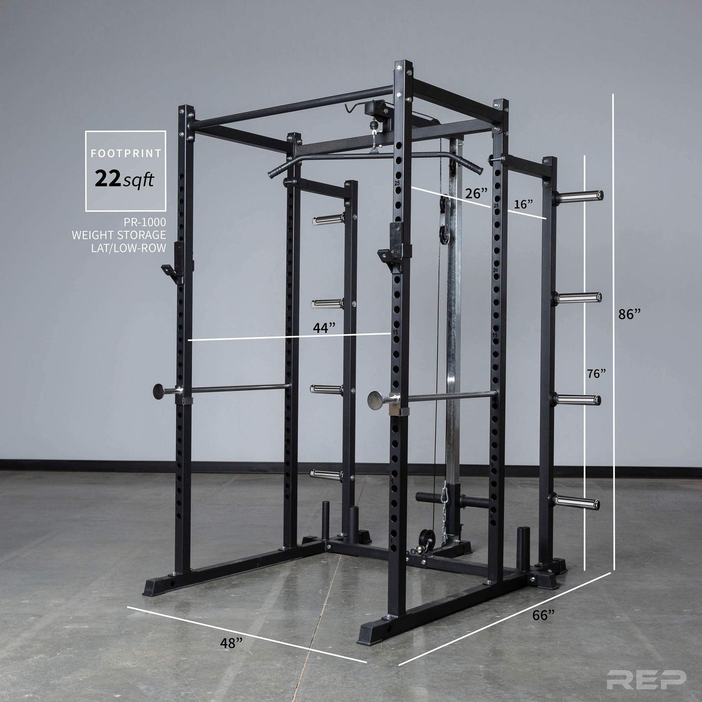 REP Fitness Weight Storage Accessory for 1000 Series Power Racks - Attachment for PR-1100 and PR-1000 Weight Cages