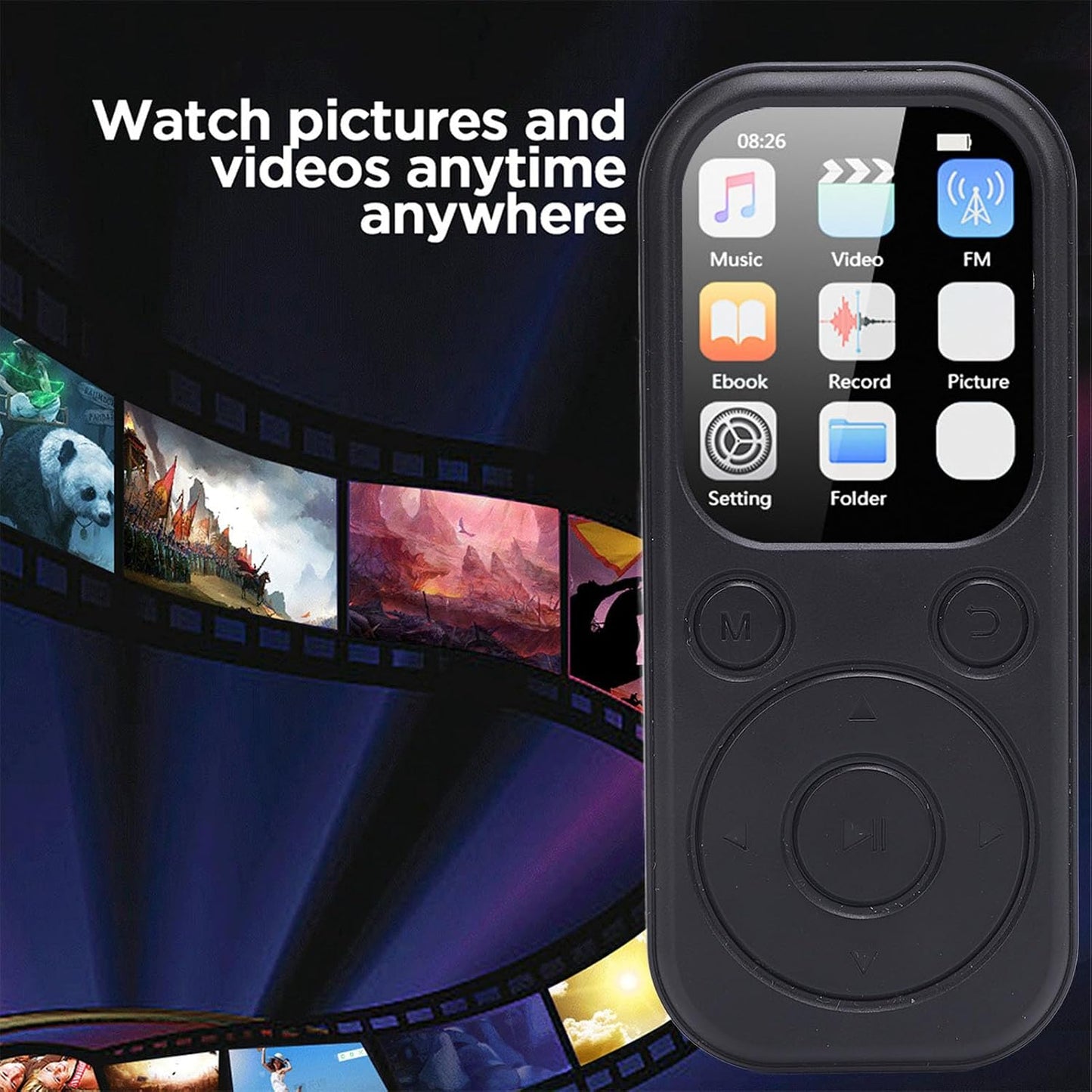 Bewinner 5.4 MP3 2.01 Inch 128GB 500mAh 32G Bluetooth Player with HiFi Sound, IPS Screen, Supports Memory Card