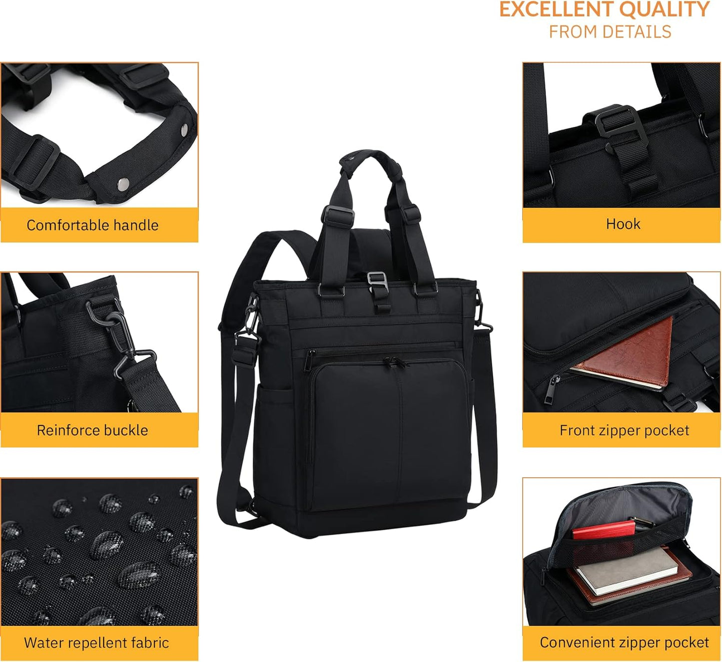 Backpack Backpack, 15.6" mygreen Tokyo Tote Messenger Convertible Tote Bag and Fits Laptop