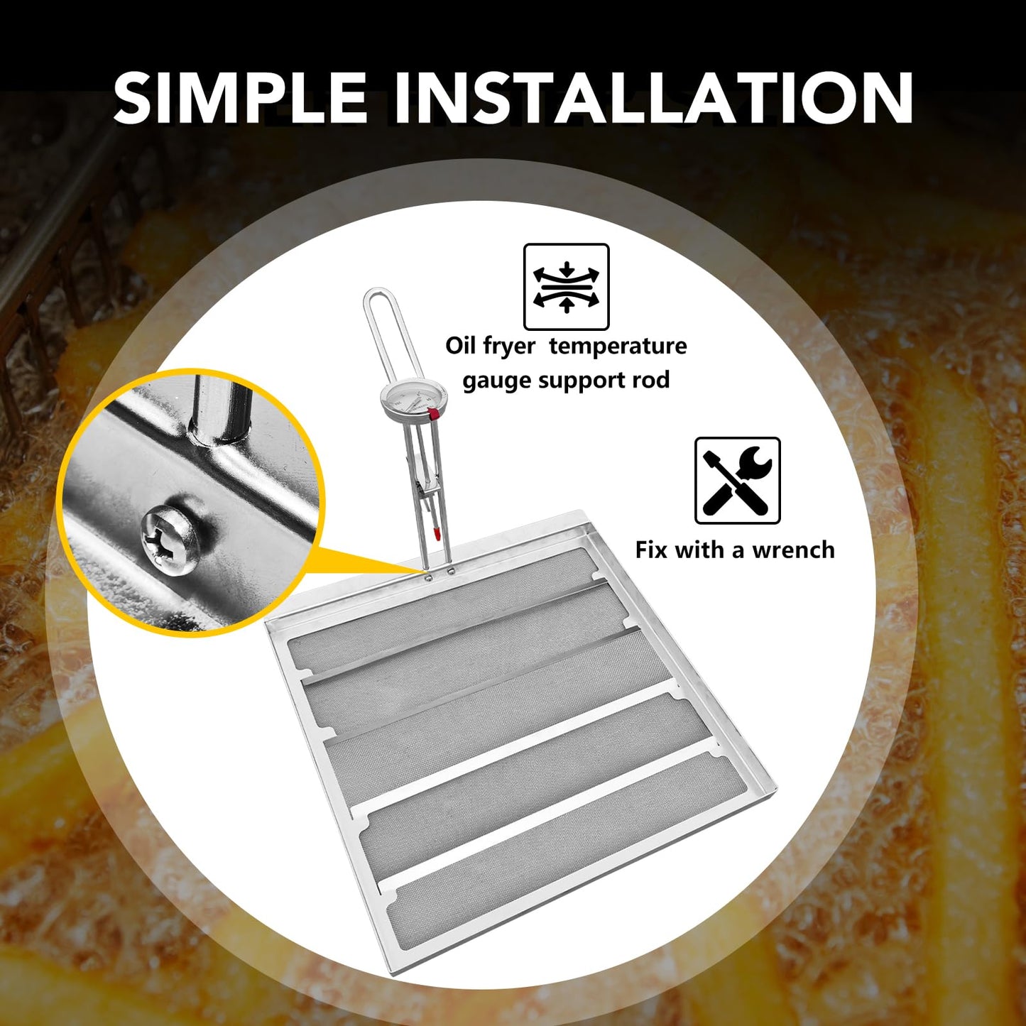 ZUCCIO Commercial 13.75 x 13.75 inch stainless steel fryer filter -550 micron mesh can replace Frymat TK45 fryer - compatible with Avantco and Pitco fryers - extends the life of cooking oil by 40%