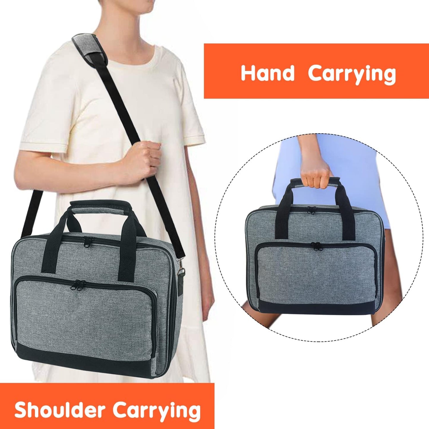 Boczif Projector Case, Portable Storage Travel Case with Laptop Compartment & Adjustable Shoulder Strap for Mini