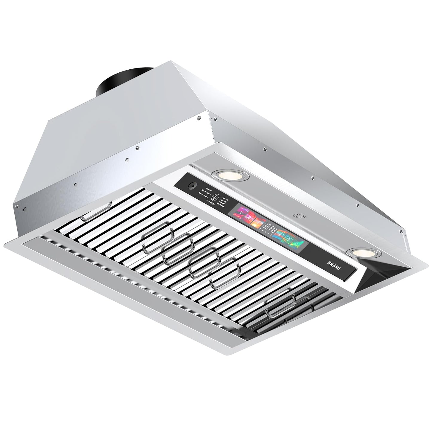 36 Inch Insert Range Hood with Voice/Gesture/Touch Control, 900 CFM Built-in Kitchen Hood Vent with 4 Speed Exhaust Fan, Memory Mode, Adjustable Lights, Ducted/Ductless Convertible