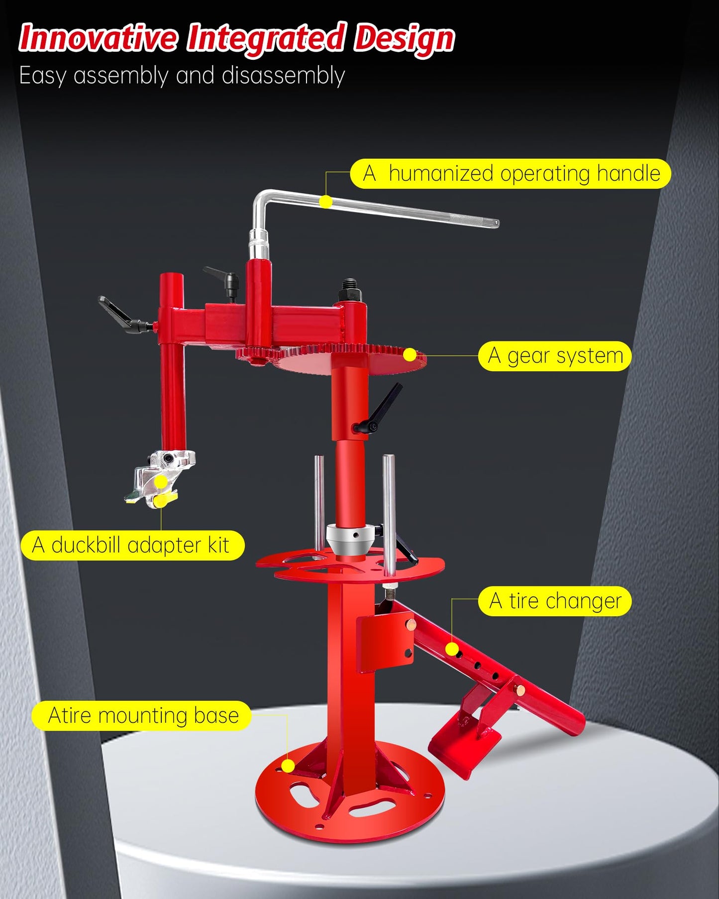 CGENWDCH Upgraded Tire Changer Machine with Gear Transmission System, 16''-21'' Tire Change, Fit for Car/Truck/Trailer/SUV/RV with 16" and Larger Wheels, Not Suitable for Motorcycles, Bicycles