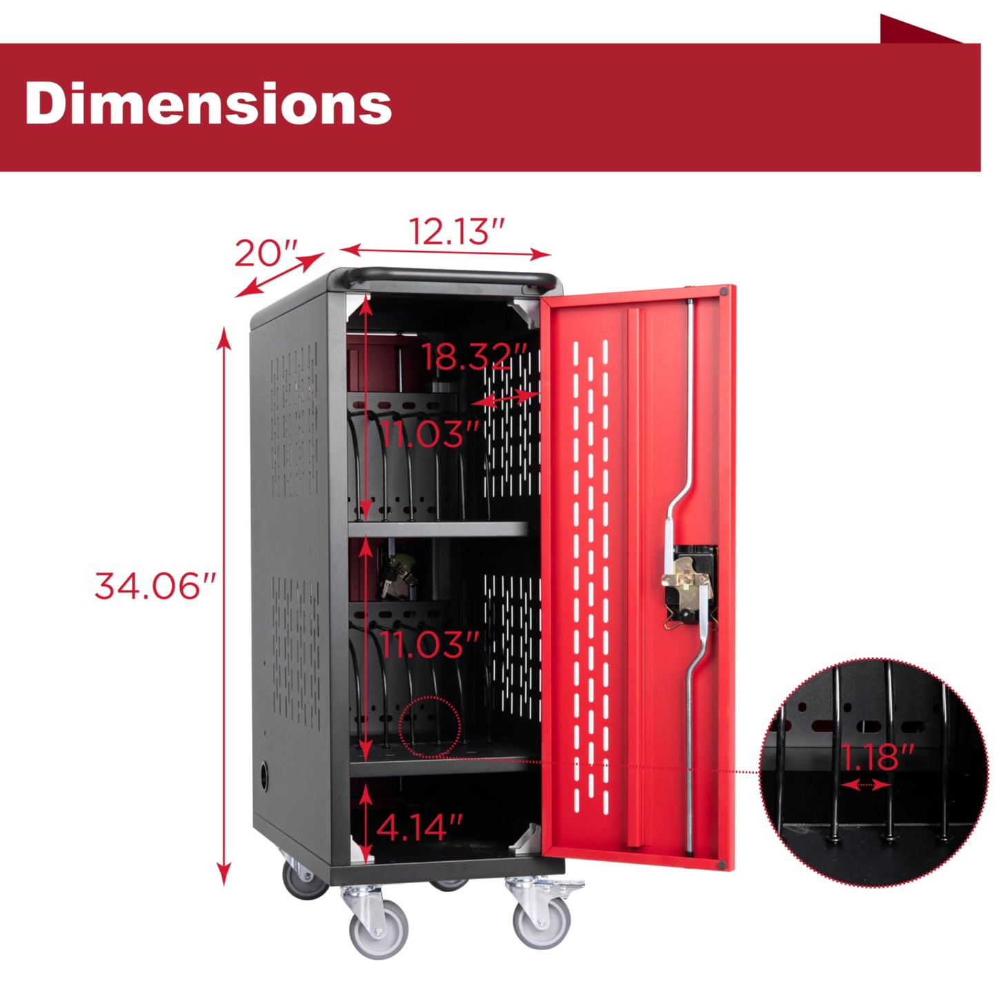 16 Device Mobile Charging Station for Laptops/Tablets/iPads/Chromebooks,16 Bay Lockable Charging Cabinet with Cable Management & Power Strip Included, School Charging Storage Carts,Easy Assembly