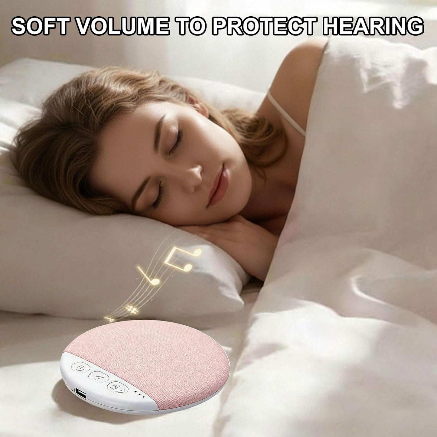 BibYuga Pillow Speakers for Sleeping,Bluetooth Under Pillow Speaker with White Noise Timer Wireless Headphones Wireless