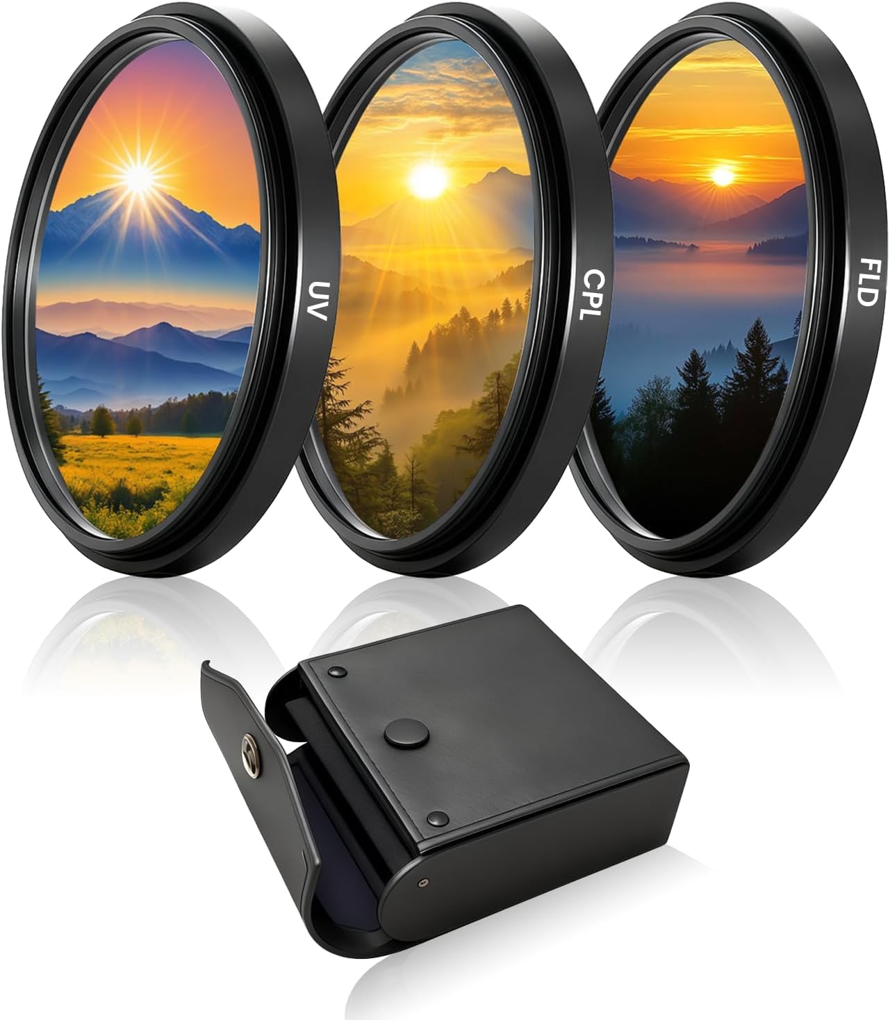 Wokyo 67mm 3 Set UV/CPL/FLD Lens Filter Kit with Portable Travel Storage Case, Pcs Multi-Coated HD Optical Glass Camera