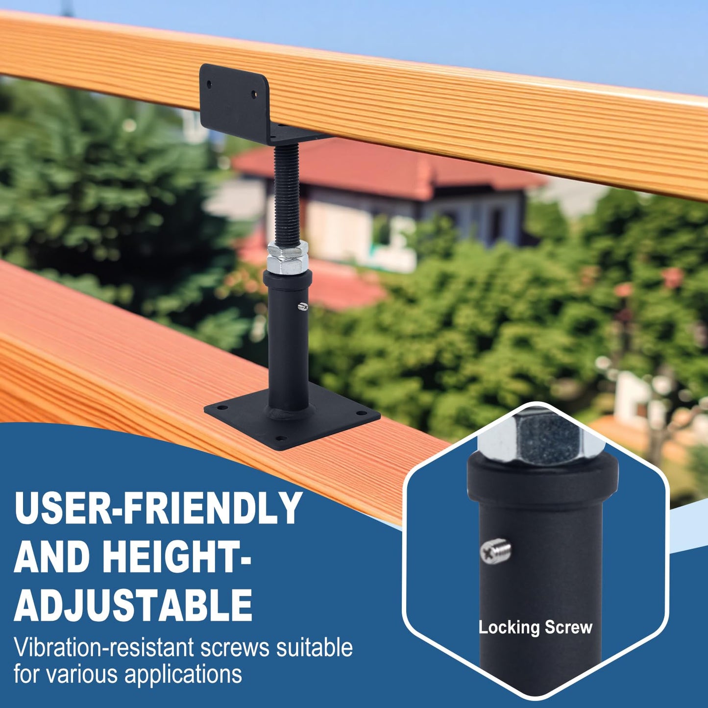 YMSZGBZG 4 Pack U-Shaped Floor Jack, Heavy Duty Adjustable Steel Telepost with U-Head for 4x2, 4x4, 4x6 Joists, 6-9 Inch Adjustment Range, Screw Jack Post for Beam Support & Leveling