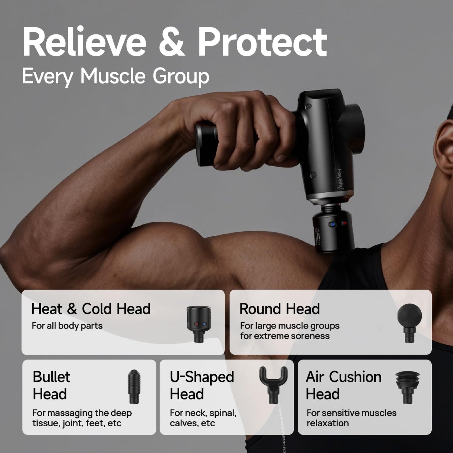 Percussion Massage Gun Deep Tissue with Heat and Cold, FSA Eligible Massager Gun for Back Neck Relief, Portable Muscle Massager with 12mm Amplitude for Home Gym, Athletes, Men Women, HSA Eligible