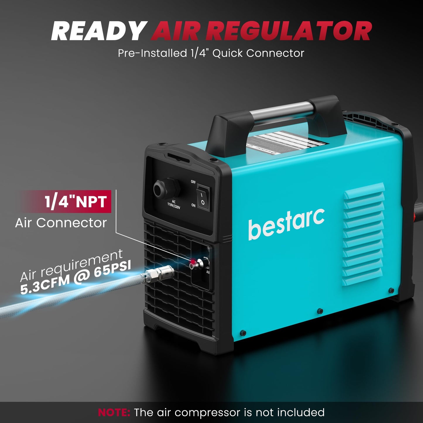 bestarc Plasma Cutter, [Pilot Arc][Large LED Display][Air Sensor] 60A bestarc Plasma Cutter Machine 110/220V Dual Voltage, 1/2 Inch Clean Cut 4/5 Inch Max Cut, Post Flow Mesh, 2T/4T for Beginners DIY