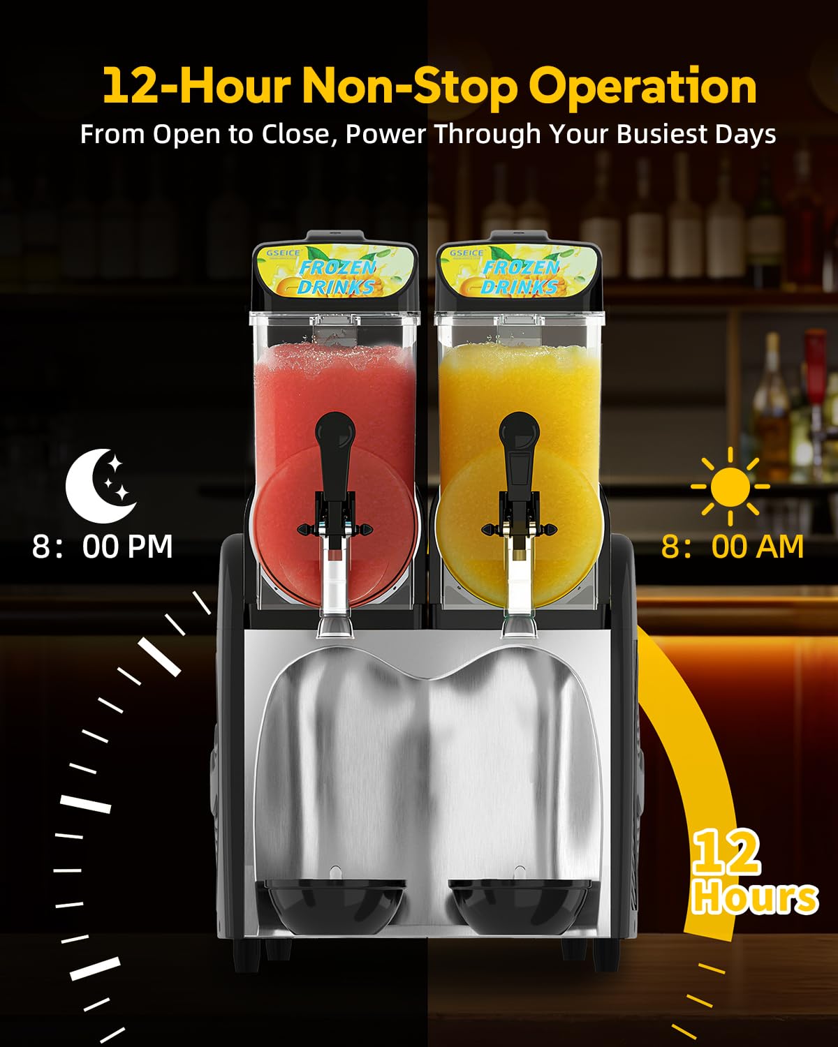 30L Slushie Machine, Double Tank Margarita Machine, 80 Grande Cups Frozen Drink Machine with Auto Clean, 110V/60Hz Frozen Drink Machine for Business, Mobile Bar, Party, Restaurant, 800W Fast Cooling
