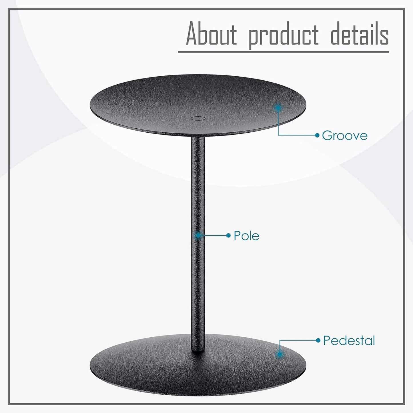 Smtyle Candle Holders - Elegant Matte Black Pillar Candle Holders for Stylish Home Decor | Perfect Christmas Centerpieces