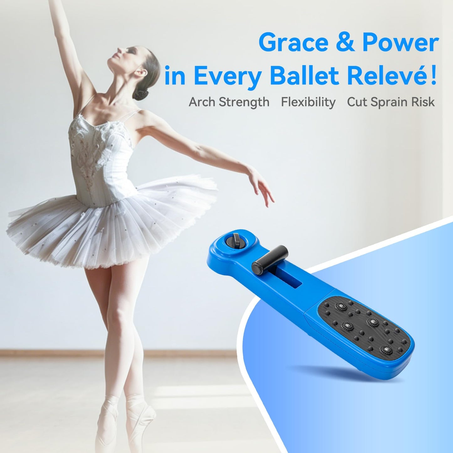 Foot Arch Trainer & Flat Foot Corrector - Adjustable Resistance Exerciser with Magnetic Massage Roller for Plantar Fasciitis, Ballet & Rehab