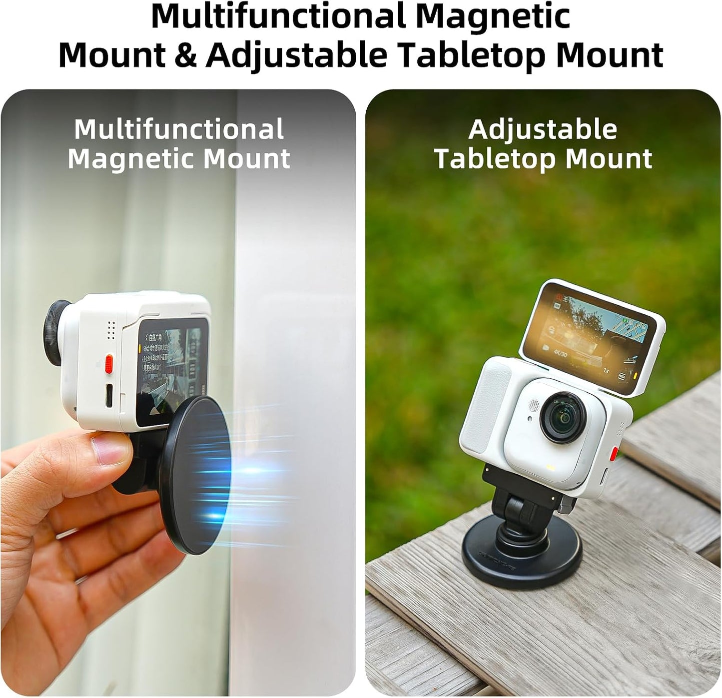 Yufeizi Insta360 180 Magnetic Mount for Go Ultra Accessories, with Quick Release Mount Adapter, Angle Adjustment Strong