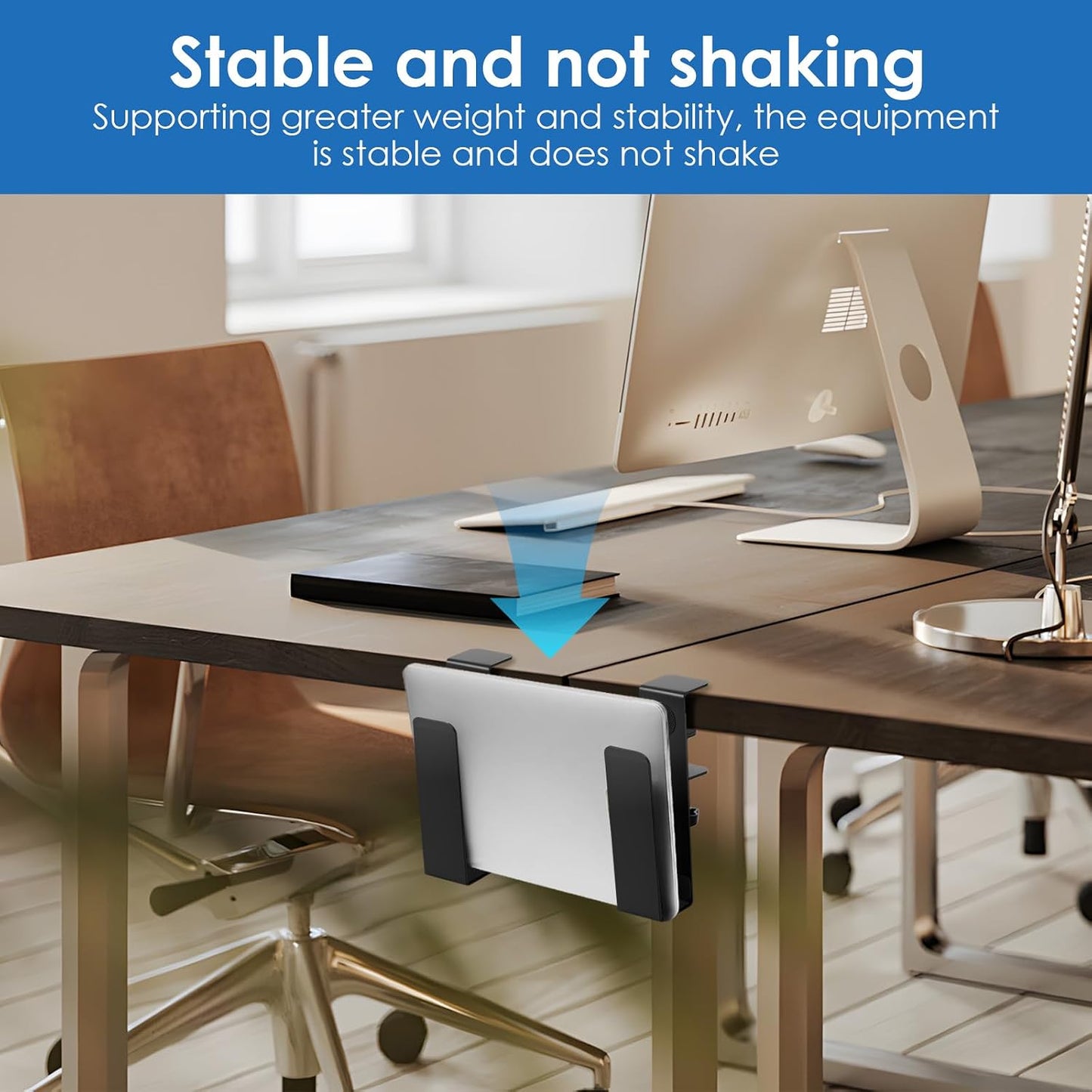 ZJRDYYK Desk Side Storage Organizer, Hanging Desk Side Laptop Holder, Vertical Laptop Stand Holder, Computer Desk Side