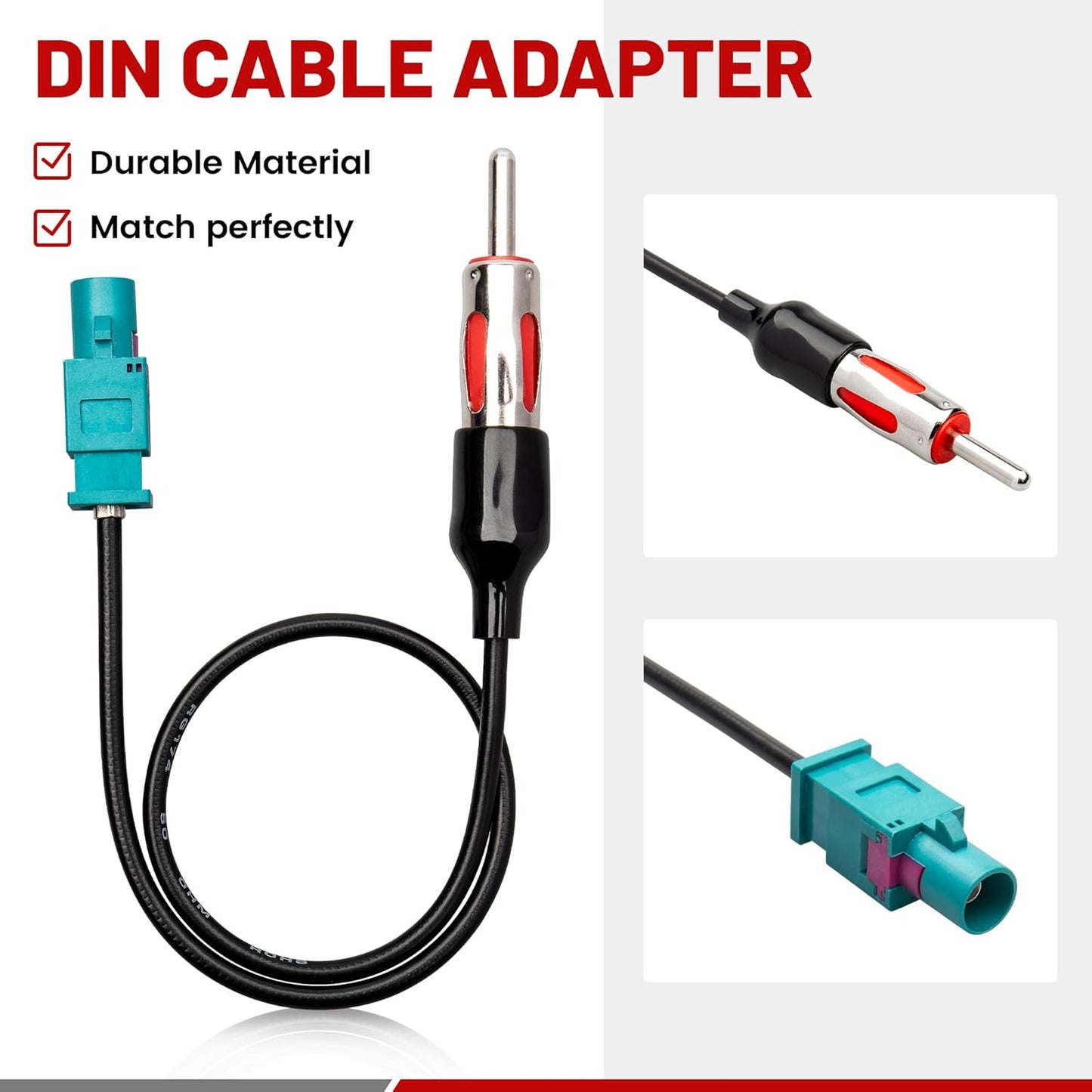 2014-2019, 2013-2018 RED WOLF Stereo Wiring Harness w/Antenna Adapter Connector Plug for Ford Transit Fiesta
