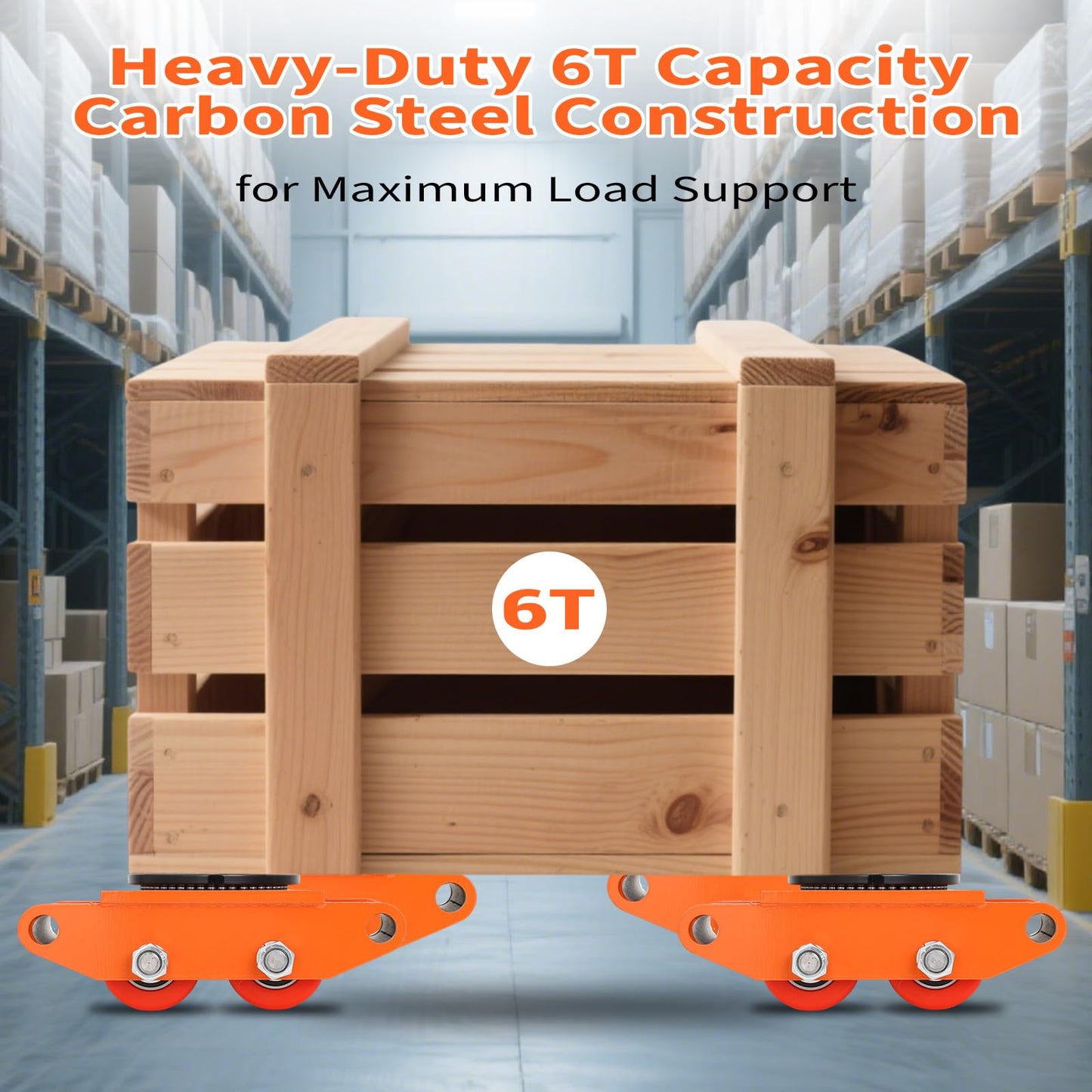 Garvee Machinery Mover Industrial Heavy Duty Skate Dolly with 4 Wheels & 360° Rotation Non-Slip Tray for Containers, Heavy Tools, Jobsite Box for Domestic and Industrial