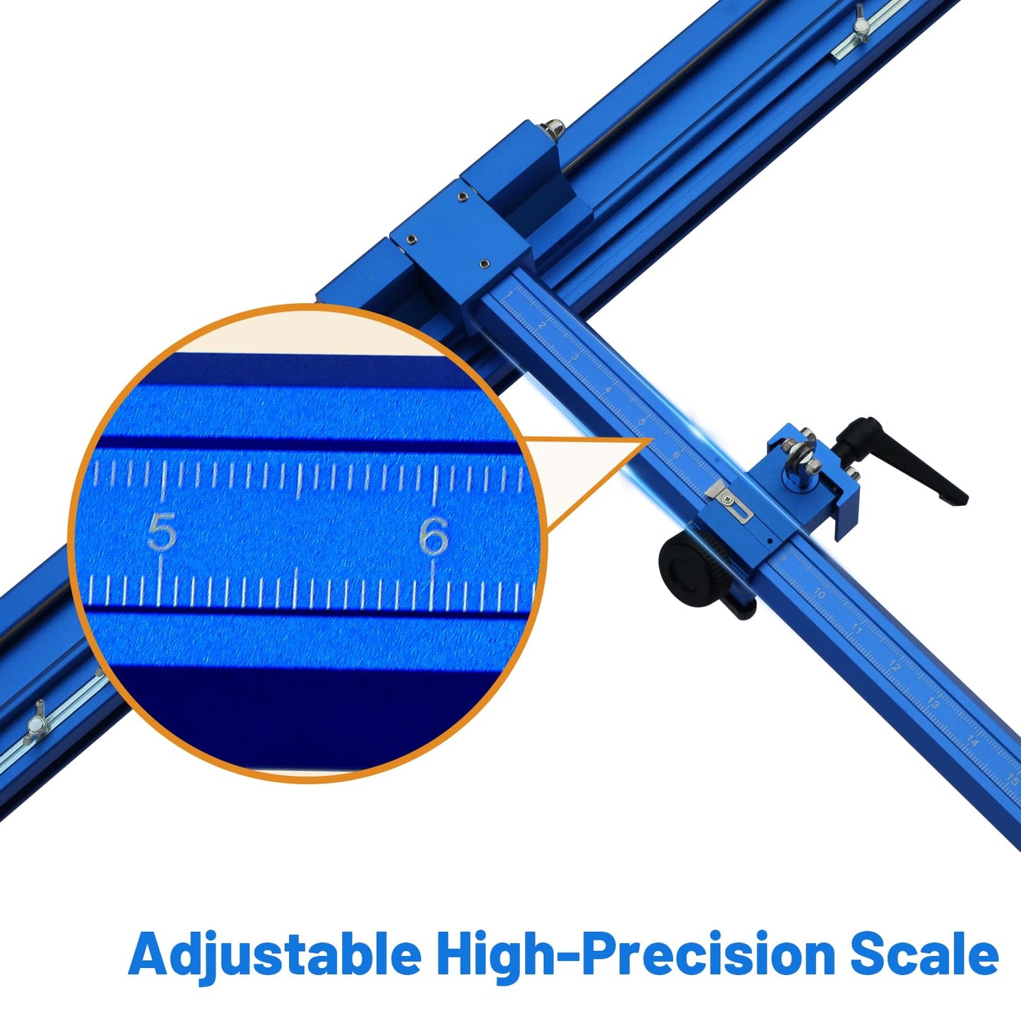 Blue Manual T-Shape Tile & Glass Cutter – 110" (2.8m) Rail, 35.4" Max Cut Width | 3 Blade Heads, Portable Design for DIY & Home Renovation