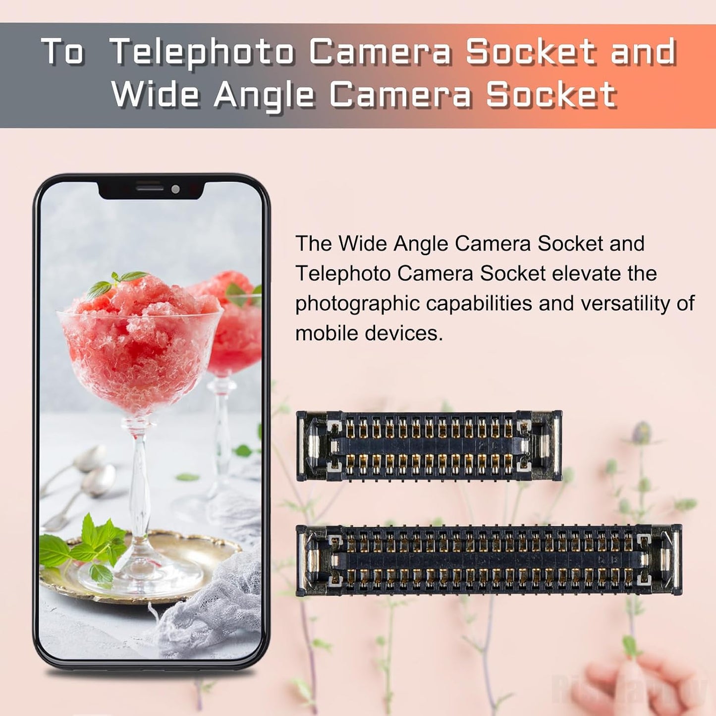 8 12 iPhone12 Pcs for iPhone Motherboard Socket Connection B Kit Includes Battery SIM Charging Port Replacement Wide