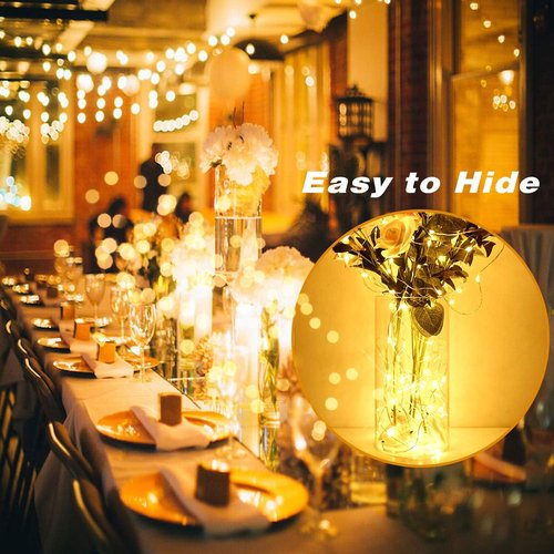 MUMUXI Fairy Lights - 20 Pack 7.2ft Battery Operated Mini LED Twinkle Lights | Waterproof Copper Wire Warm White