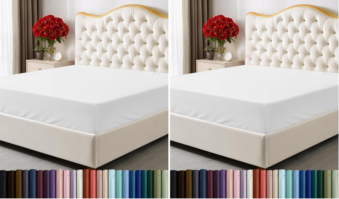 Utopia Bedding Twin Fitted Sheet - Deep Pocket Soft Microfiber - Fade Resistant & Easy Care | White (Pack of 2)