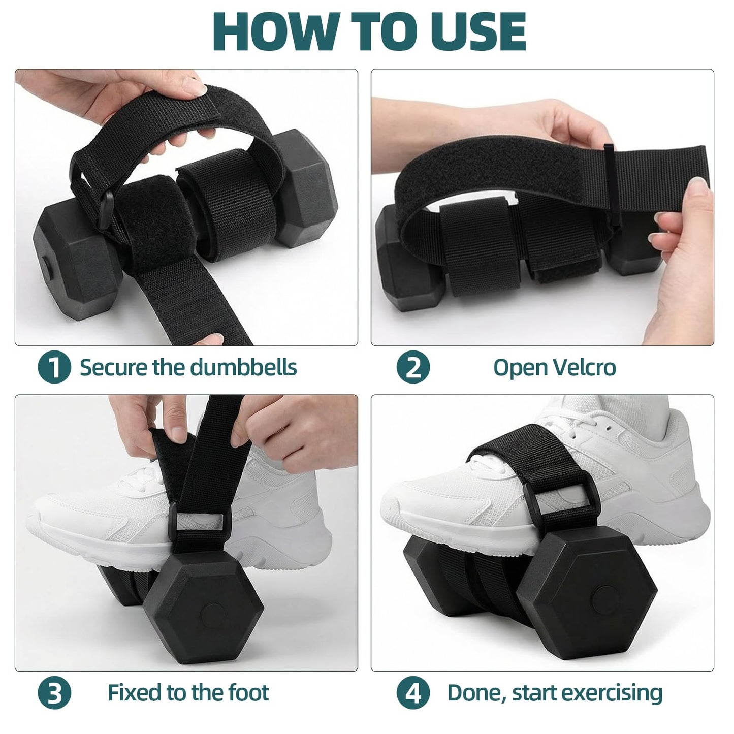 Dumbbell Foot Attachment,Glute Kickbacks & Leg Workouts,Tibialis Trainer, Adjustable Ankle Weights, Leg Workouts at Home for Hip Flexors,Ankle Straps for Weight Lifting,Foot Weight Training Equipment