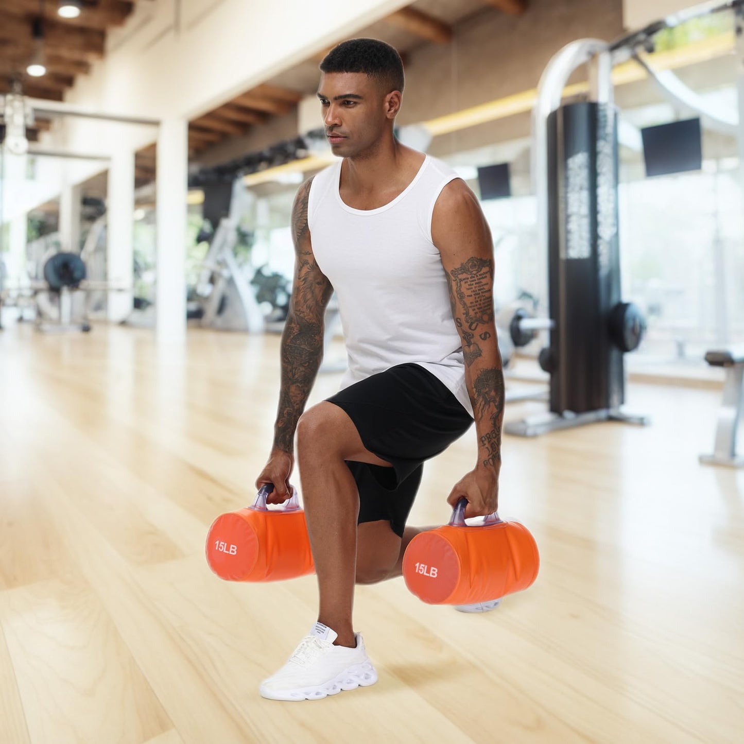 DEIRIS Water Dumbbells, Water Filled Training Dumbbells, Travel Weights Set, Adjustable Weights to 15-30 Lbs/Pair, Portable Gym for Strength Training, Fitness and