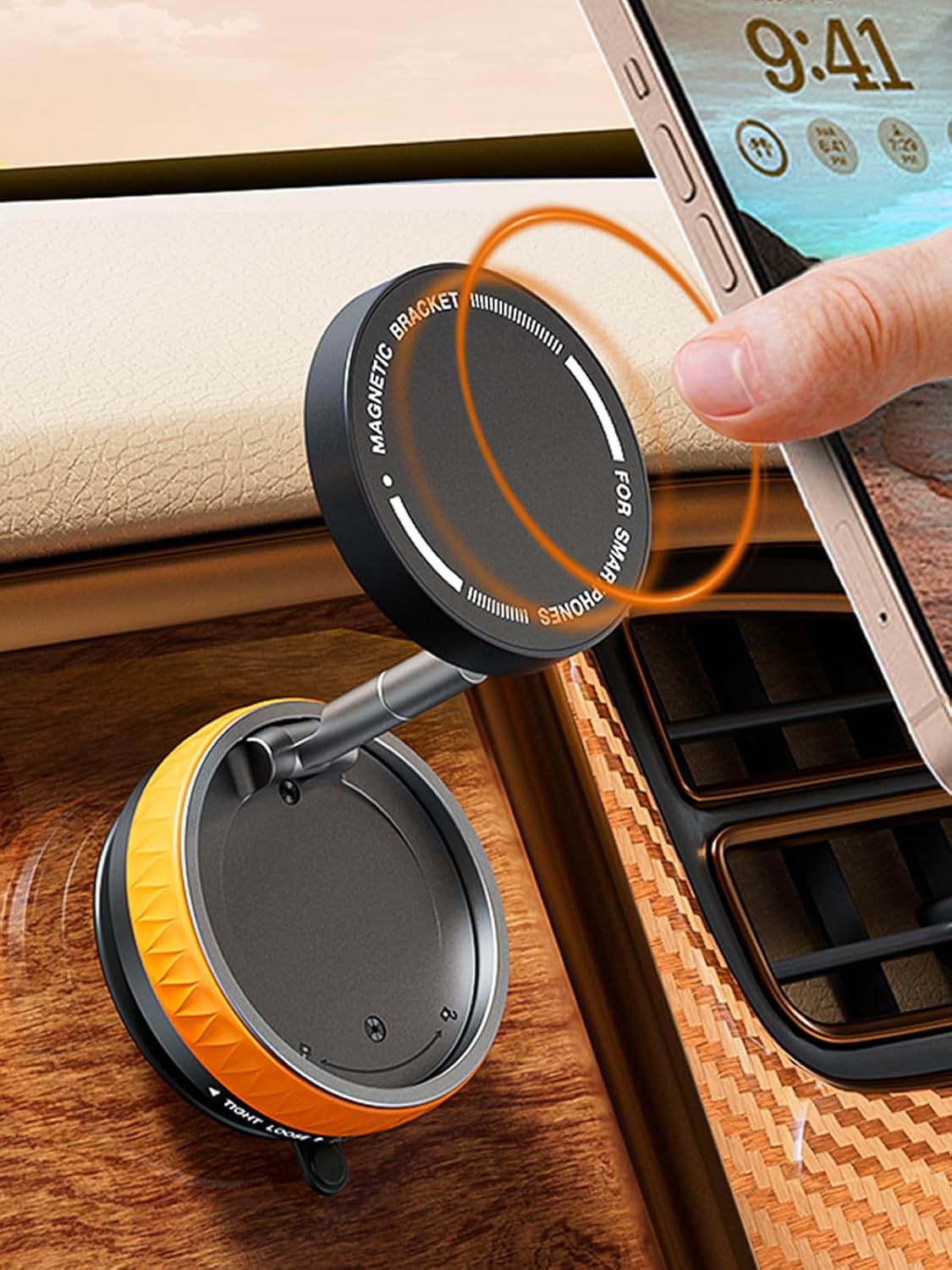 Chillkit 2025 Holder360 Upgraded Vacuum Magnetic Car Phone Adjustable Strong Suction & Magnetic Phone Mount